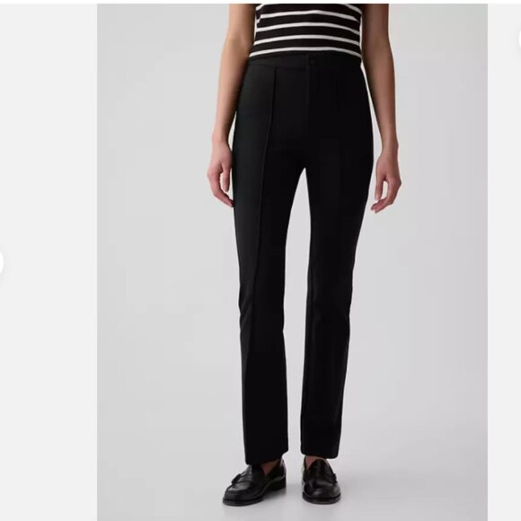GAP Kick Crop PONTE Black Comfort Stretch Pants Trouser Crease Size 4 TALL RT$70 - Picture 2 of 6